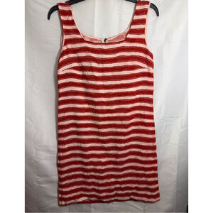 Dolce & Gabbana Red Pink Striped Silk Blend Jacquard Mini Tank Dress EU 40 US 6